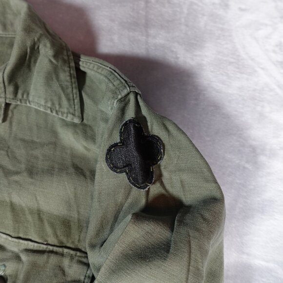 Vintage Vietnam Sateen Cotton Shirt Mens 15 1/2 X 33 (Fits Slim M) OG 107 Green - Picture 5 of 10